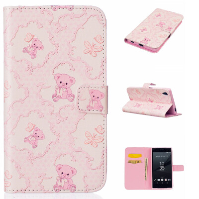 

Little bear Design PU Leather Flip Cover Wallet Card Holder Case for SONY Xperia Z5