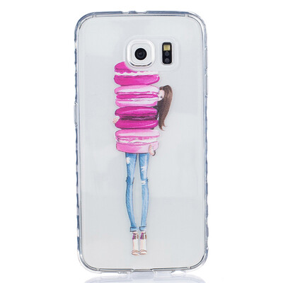 

Girl holding cake Pattern Soft Thin TPU Rubber Silicone Gel Case Cover for SAMSUNG GALAXY S6
