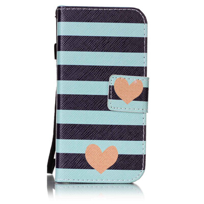 

Blue Stripes Дизайн PU кожа флип Обложка Кошелек для карты памяти чехол для Apple iPhone 5C