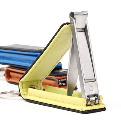 

Kobo KOBOS KB-6201 flat nail clippers ultra-thin folding nail cut nail scissors with leather yellow