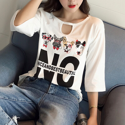 

VIVAHEART корейская версия пятиточечной спящей полая футболка раскраска шаблон нижнее белье прилив волна VWTD173131 белый S