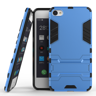 

Blue Slim Robot Armor Kickstand Shockproof Hard Rugged Rubber Back Case For MEIZU U20