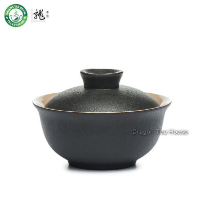 

Black Zen Ceramic Chinese Gongfu Tea Lided Cup Gaiwan Brewing Teacup 100ml 3.4oz