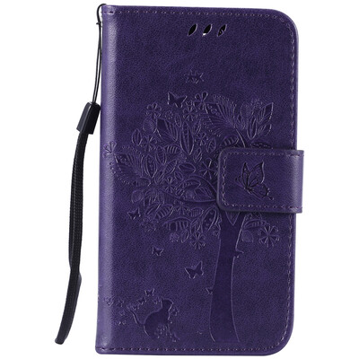 

Purple Tree Design PU кожа флип крышку кошелек карты держатель чехол для LG K4