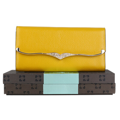

Pierre Cardin pierrecardin леди кошелек корейской моды женский длинный кошелек три раза кожаная коробка папка подарочная коробка PEA698021I желтый