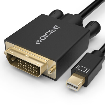 

QIC MTD-20-BK Mini DP to DVI conversion head Mini Displayport adapter HD interface cable Apple MacBook Air Pro lightning interface to the TV projector 2 meters
