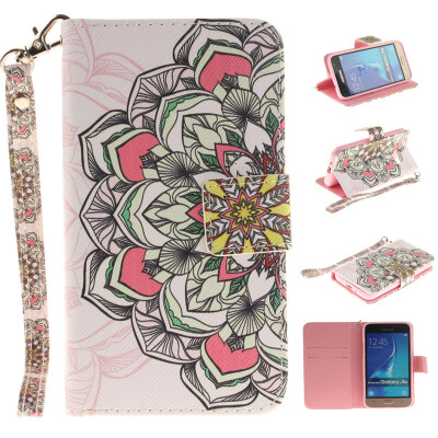 

Multilateral flowers Design PU Leather Flip Cover Wallet Card Holder Case for SAMSUNG GALAXY J1 2016 J120