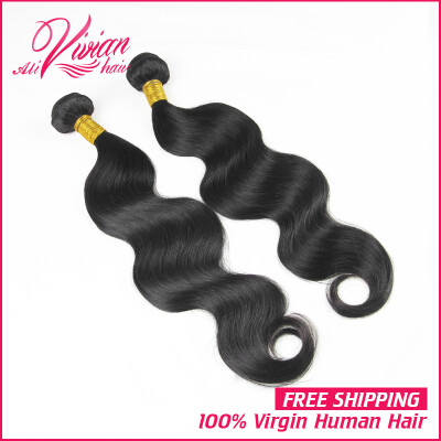 

Brazilian body wave 2pcs lot 8" to 30" in stock, Natural black color #1b unprocessed brazilian body wave hair bundles