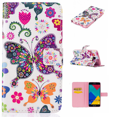 

Colorful Butterfly Design PU Leather Flip Cover Wallet Card Holder Case for SAMSUNG GALAXY A5 2016A510