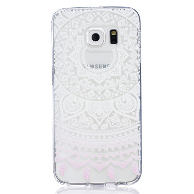 

White pattern Pattern Soft Thin TPU Rubber Silicone Gel Case Cover for SAMSUNG GALAXY S6 Edge