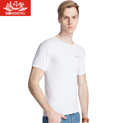 

BOSIDENG men&39s T-shirt BJN78045 cotton sweater men breathable bottoming shirt single white