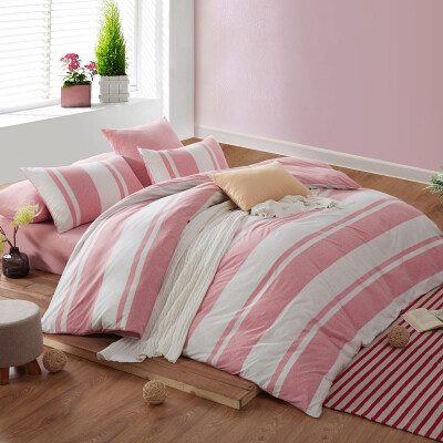 

BoYing Home Knitting BEYOND Knitted Cotton Set Cotton Water Washing Cotton Bedlet Simple Four-piece Set of 18-meter Bed Rhyme 220 240cm