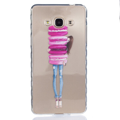 

Girl holding cake Pattern Soft Thin TPU Rubber Silicone Gel Case Cover for SAMSUNG GALAXY J3 Pro