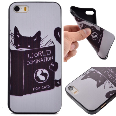 

Cat Pattern Soft Thin TPU Rubber Silicone Gel Case Cover for IPHONE 5SE