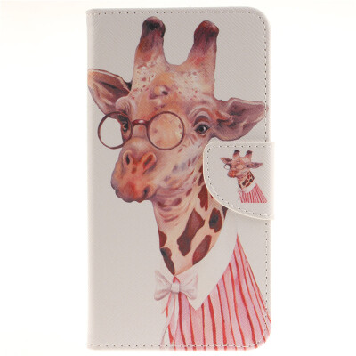 

Giraffe Design PU Leather Flip Cover Wallet Card Holder Case for LG G4 Stylus/LS770