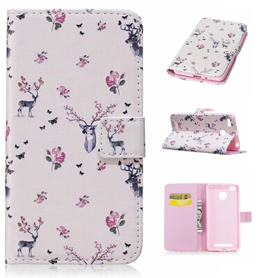 

Deer Design PU Leather Flip Cover Wallet Card Holder Case for XIAOMI Redmi 3s