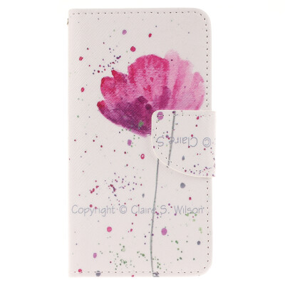 

Purple orchid Design PU Leather Flip Cover Wallet Card Holder Case for Samsung Galaxy Note 4
