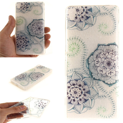 

Blue and green dream flower Pattern Soft Thin TPU Rubber Silicone Gel Case Cover for SONY Xperia XA