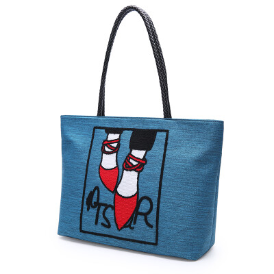 

Sissi Princess P.Sissi handbag shoulder bag holiday wind cartoon fun canvas bag Messenger bag 2127 lake blue