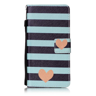 

Blue Stripes Design PU Leather Flip Cover Wallet Card Holder Case for Huawei P9 LiteG9