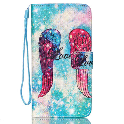 

Angel Wings Design PU Leather Flip Cover Wallet Card Holder Case for SAMSUNG S4