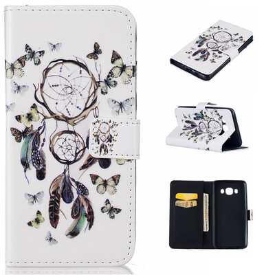 

Butterfly chimes Design PU Leather Flip Cover Wallet Card Holder Case for Samsung Galaxy J5 2016J510