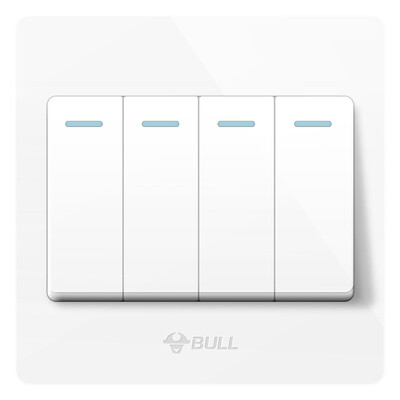 

Bull (BULL) переключатель гнездо G07 серия четыре открытый двойной переключатель управления 86 тип панель G07K412Y белый