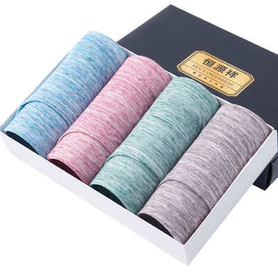 

Heng Yuen Cheung men's underwear men's briefs underwear color cotton fashion in the waistband four mixed color gift box combination a XXL 180/105