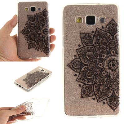 

Black half flower Pattern Soft Thin TPU Rubber Silicone Gel Case Cover for SAMSUNG GALAXY A3