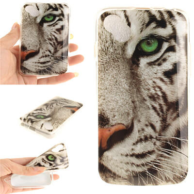 

White Tiger Pattern Soft Thin TPU Rubber Silicone Gel Case Cover for WIKO Sunny