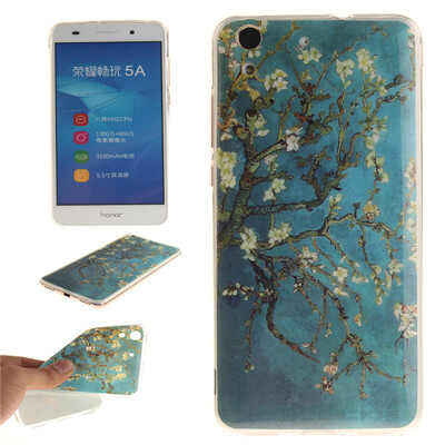 

Абрикосовое дерево шаблон Мягкий тонкий ТПУ Резиновая крышка силиконовый гель чехол для HUAWEI Honor 5A/Y6 II