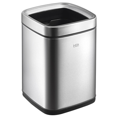 

EKO trash cans household stainless steel double non-covered trash cans European square garbage basket 9088MT sand steel 12L