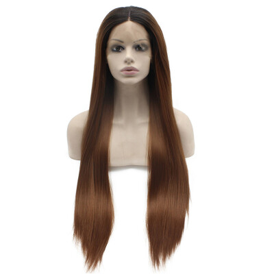 

Long Straigt Dark Root Auburn Natural Lace Front Wig