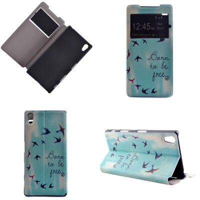 

Flying Birds Sky Design PU Leather Flip Cover Wallet Card Holder Case for Sony Xperia Z5