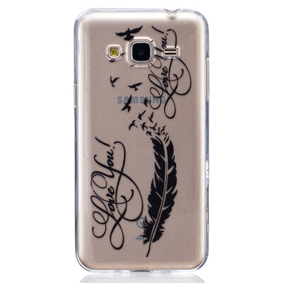 

LOVE Перья Pattern Мягкий Тонкий TPU Резиновый Силиконовый гель Чехол для SAMSUNG GALAXY J3 J310