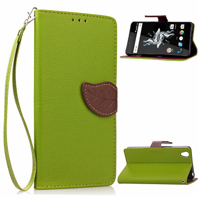 

Green Design PU Leather Flip Cover Wallet Card Holder Case for One Plus X/ONE E1001