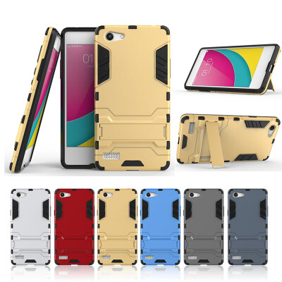 

Gold Slim Robot Armor Kickstand Shockproof Hard Rugged Rubber Back Case For OPPO A33