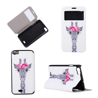 

Жираф Дизайн Кожа PU откидной крышки Кошелек Карты Держатель чехол для Wiko Lenny