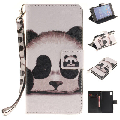 

Panda Design PU Leather Flip Cover Wallet Card Holder Case for SONY Xperia Z2