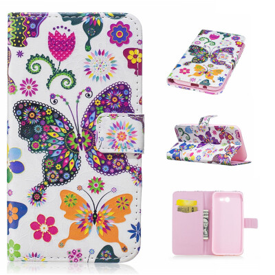 

Colorful Butterfly Design PU Leather Flip Cover Wallet Card Holder Case for Samsung Galaxy J3 2017J311