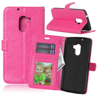 

Rose red Style Classic Flip Cover with Stand Function and Credit Card Slot for Lenovo A7010