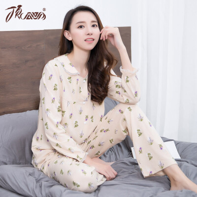 

Топ Guahua Pajamas Женские хлопчатобумажные лацканы с длинными рукавами домашнего обслуживания t80135 цветные хлопчатобумажные мельницы