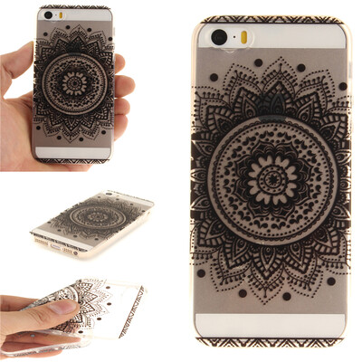 

Black mandala Pattern Soft Thin TPU Rubber Silicone Gel Case Cover for IPHONE 5/5S/5SE