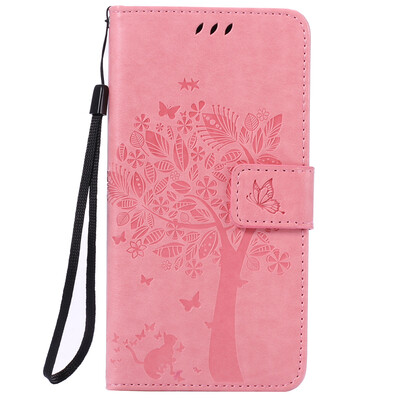 

Pink Tree Design PU Leather Flip Cover Wallet Card Holder Case for SONY Z3