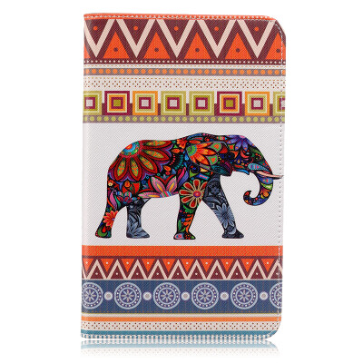 

Elephant Style Embossing Classic Flip Cover with Stand Function and Credit Card Slot for SAMSUNG Galaxy Tab E 8.0 T377V