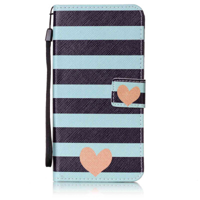 

Blue Stripes Design PU Leather Flip Cover Wallet Card Holder Case for Lenovo A7000