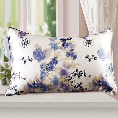 

Taihu Lake Bedding Home Textile Silk Pillow Case 100% Silk Silk Single Pillow Case Single Fragrance - Blue 48 * 74cm