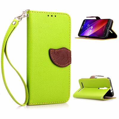 

Green Design PU Leather Flip Cover Wallet Card Holder Case for Asus ZenFone 2 55