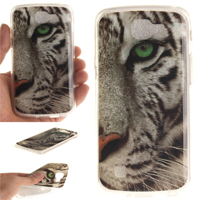 

White Tiger Pattern Soft Thin TPU Rubber Silicone Gel Case Cover for LG K4