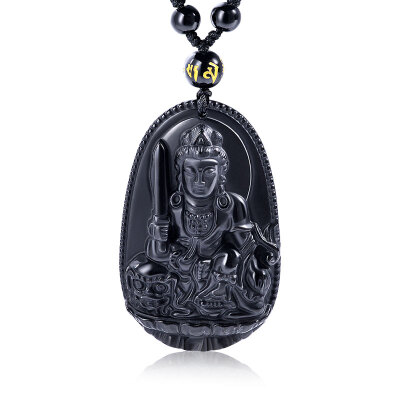 

JIANDAN Рendant Avalokitesvara of obsidian, talisman (including certificate